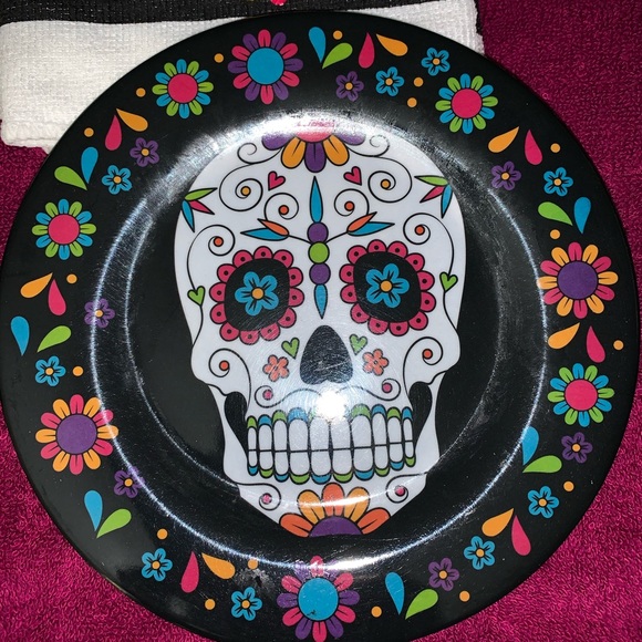 Plates & towels day of the dead 2 each Halloween - Picture 2 of 6
